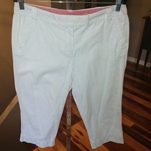 Dalia Basic Casual Size 10 White Cotton Capris